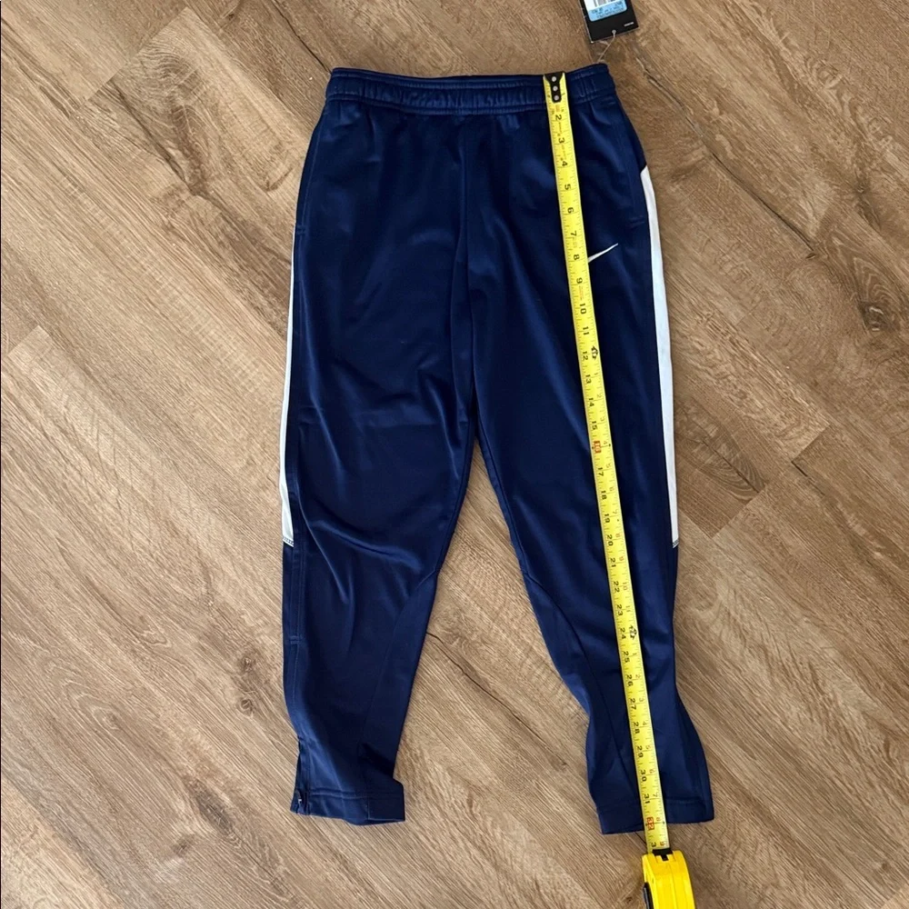 Nike Kids Navy Track Pants with White Side Stripes, Size Medium